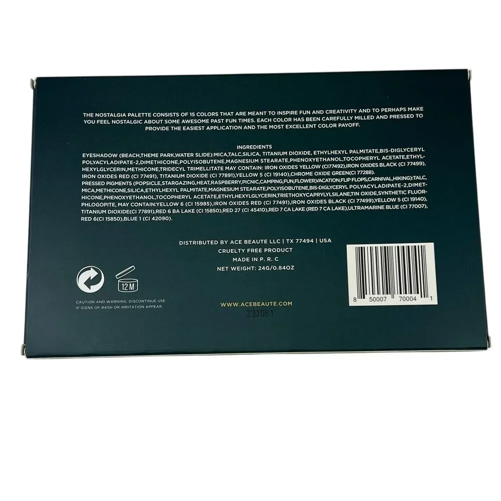 ACE BEAUTE Eyeshadow Palette Nostalgia 15 Color